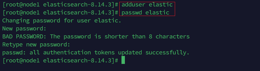 创建 elastic 用户