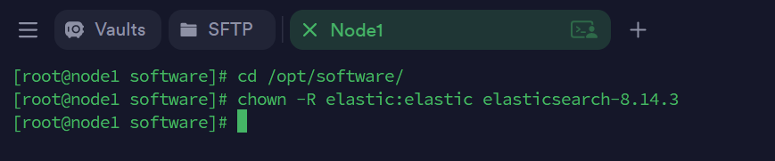 更改 Elasticsearch 安装包所有者和组